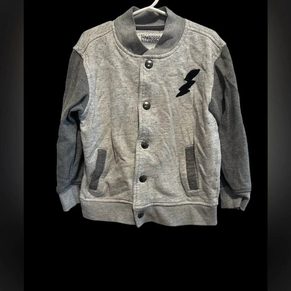 Gymboree Gray Kids Sweatshirt with Lightning Bolt size 5/6